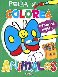 Pega y colorea animales