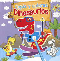 Copia y colorea Dinosaurios
